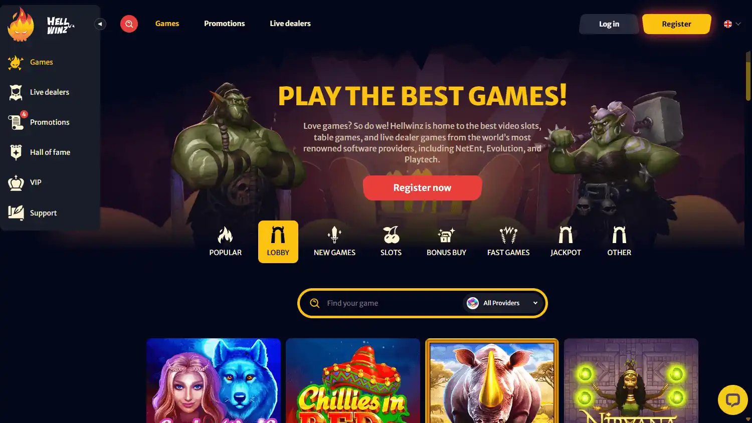 HellWinz Casino screenshot 2