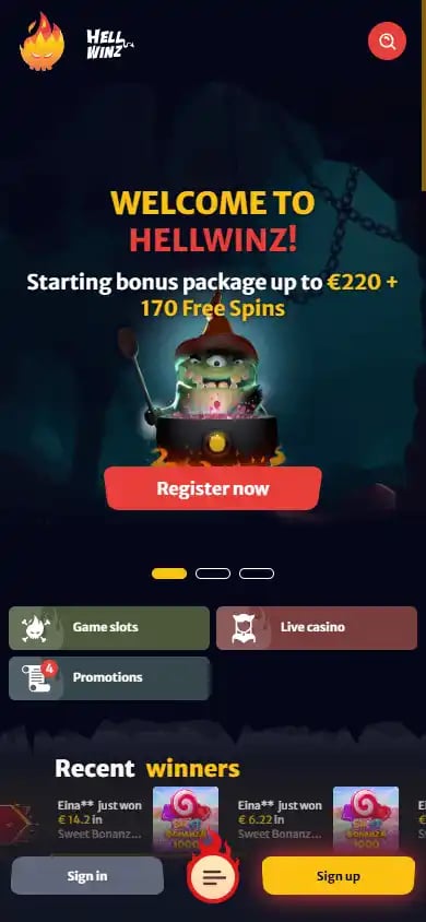 HellWinz Casino screenshot 4