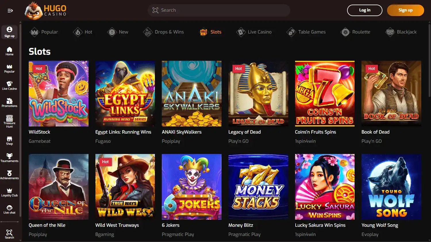 Hugo Casino screenshot 2