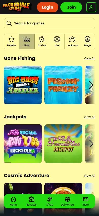 Incredible Spins Casino screenshot 5