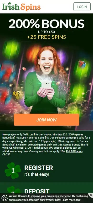 Irish Spins Casino screenshot 2