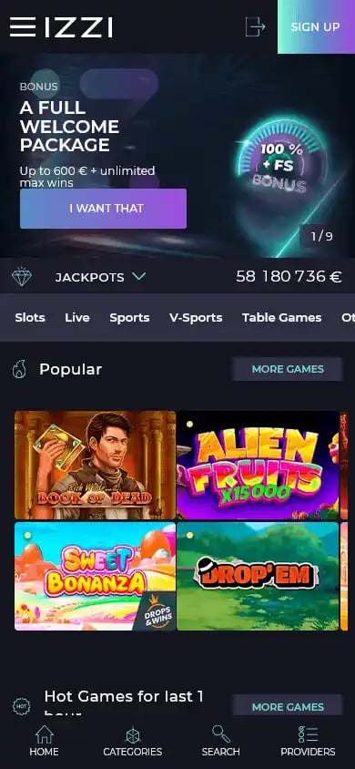 IZZI Casino screenshot 5