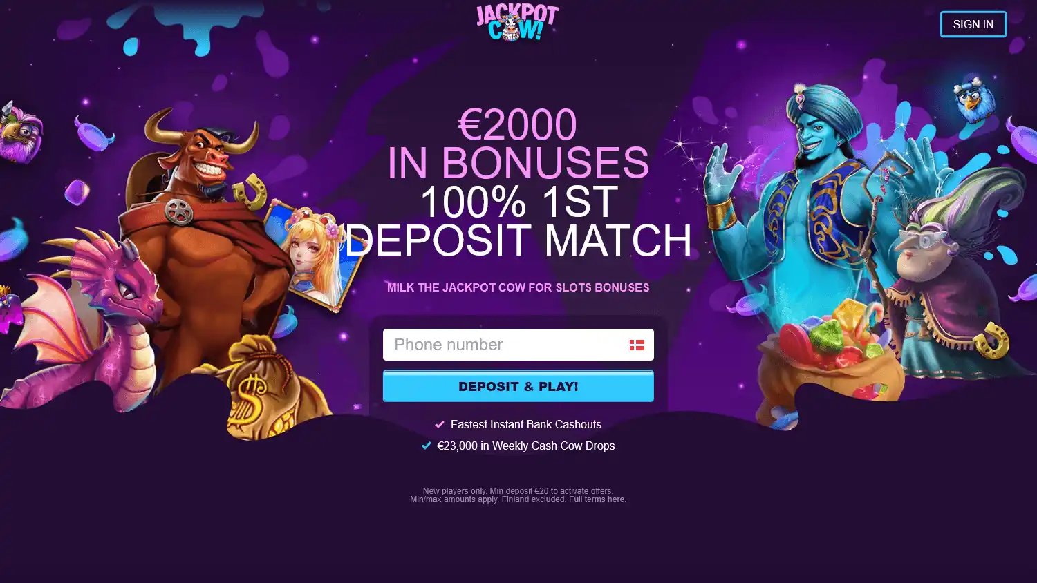Jackpot Cow Casino screenshot 1