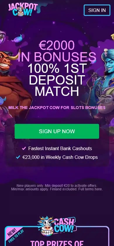 Jackpot Cow Casino screenshot 2