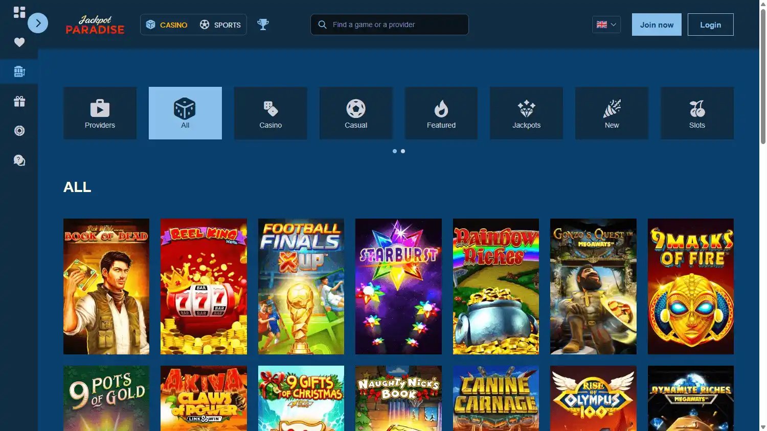JackpotParadise Casino screenshot 2