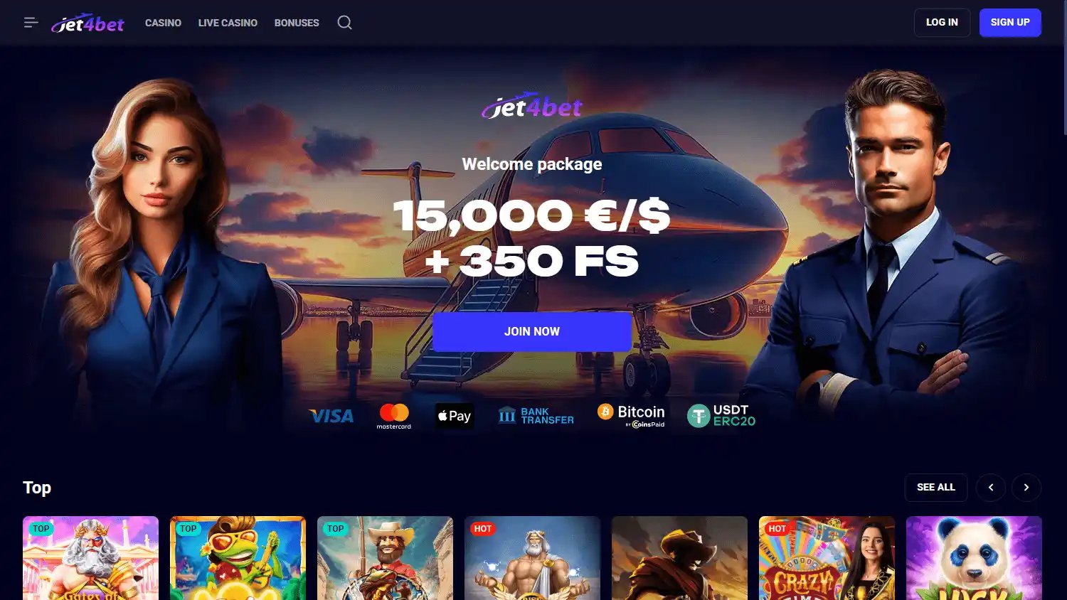 Jet4bet Casino screenshot 1