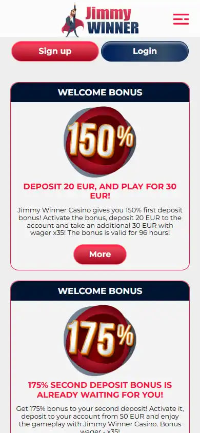 Jimmy Winner Casino screenshot 6