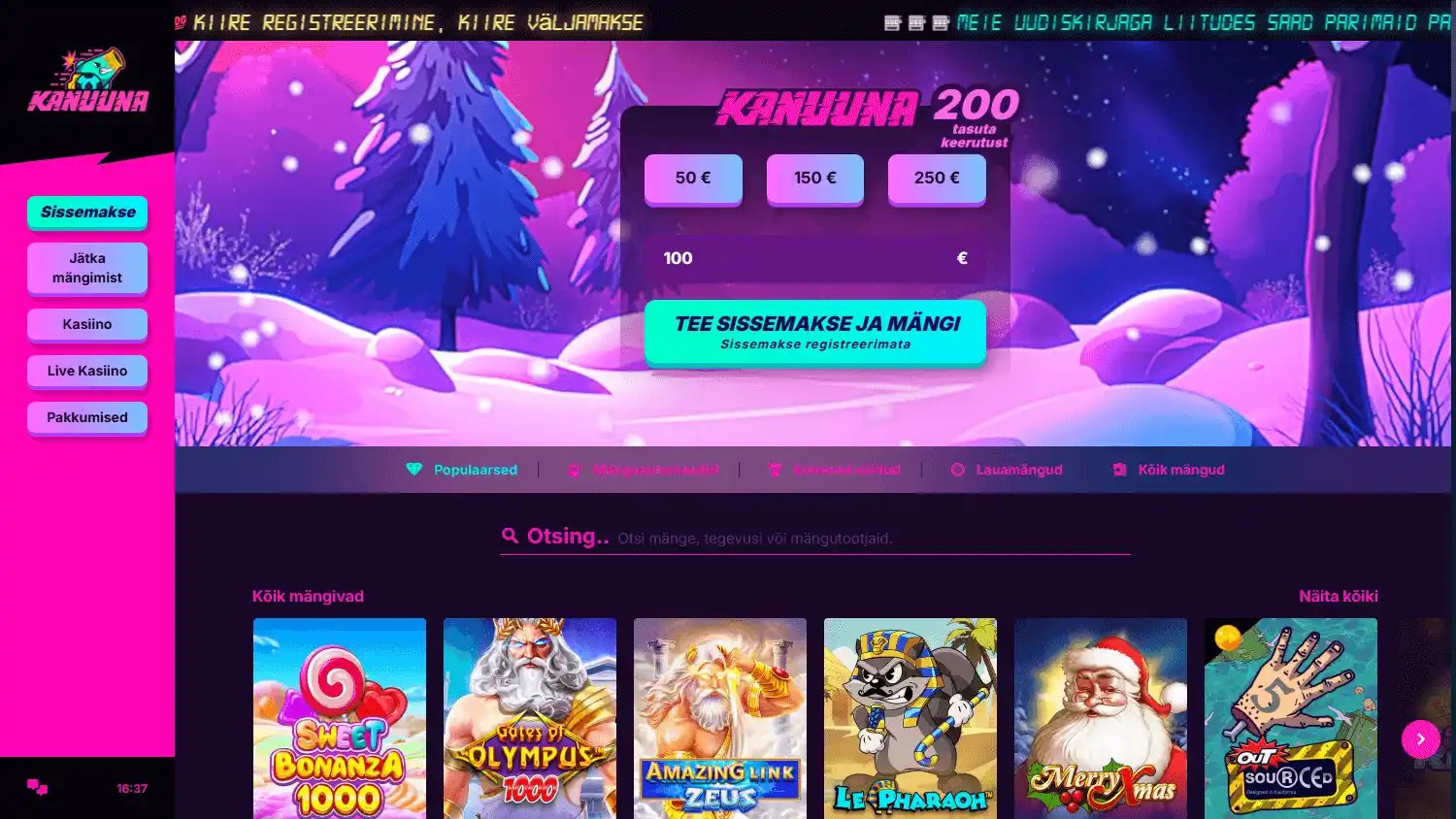 Kanuuna Casino screenshot 1