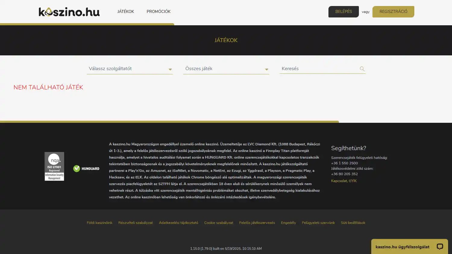 Kaszino.hu Casino screenshot 2