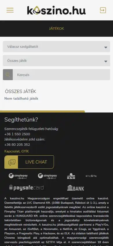 Kaszino.hu Casino screenshot 5