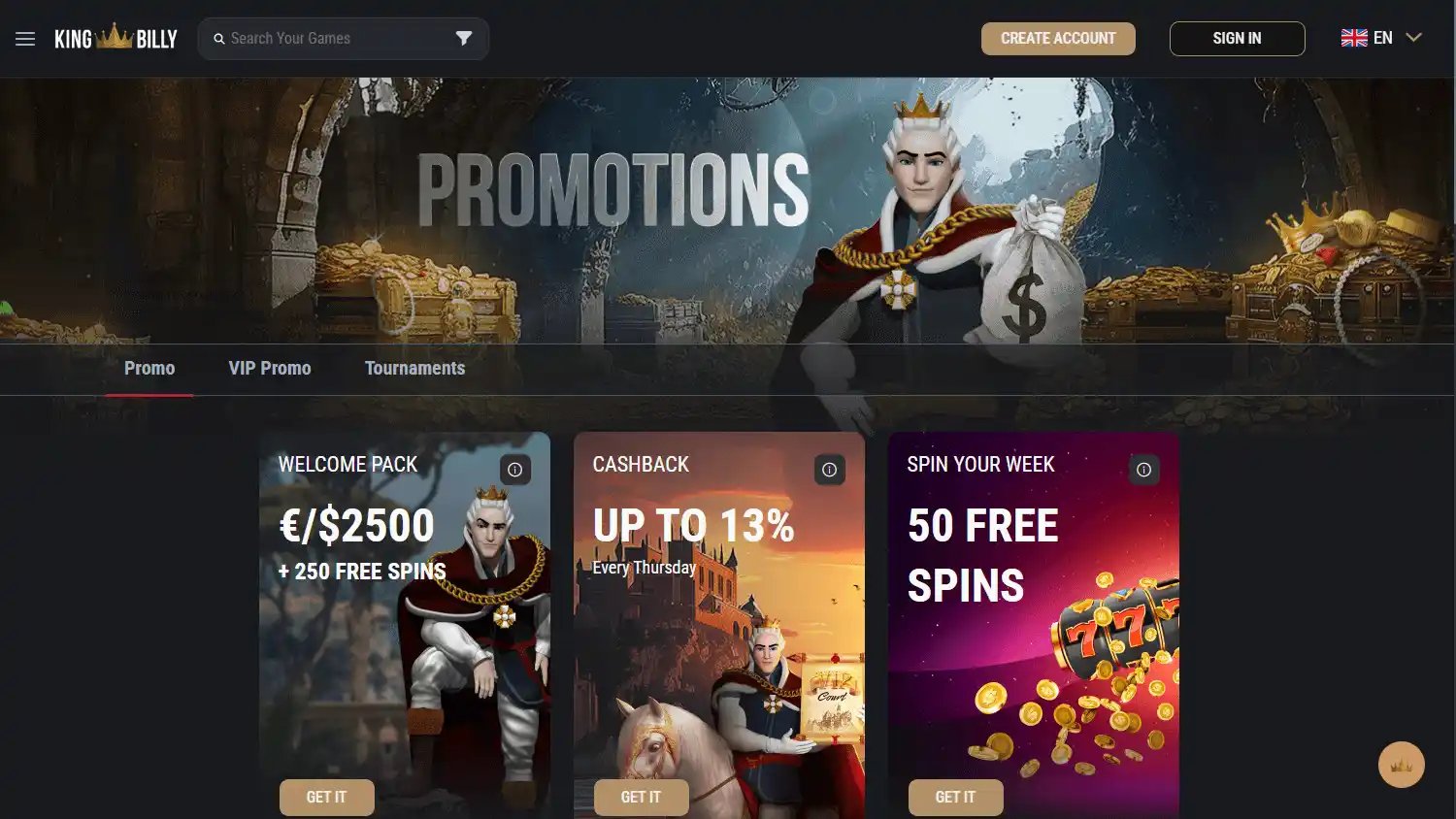 King Billy Casino screenshot 3