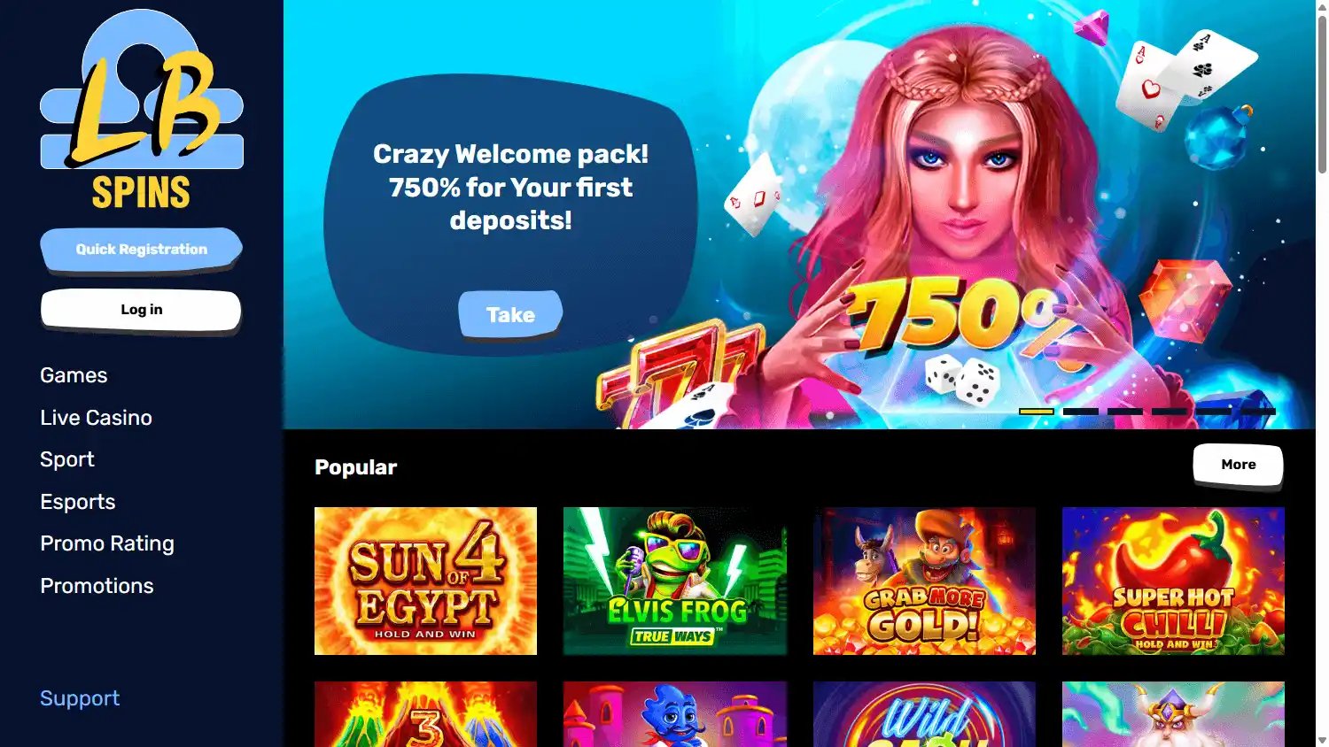 Libra Spins Casino screenshot 1