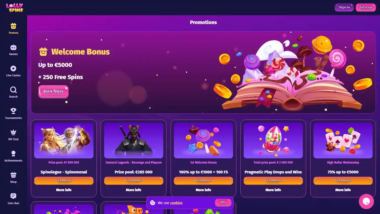 Lolly Spins Casino screenshot 3