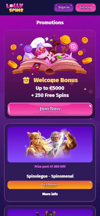 Lolly Spins Casino screenshot 6
