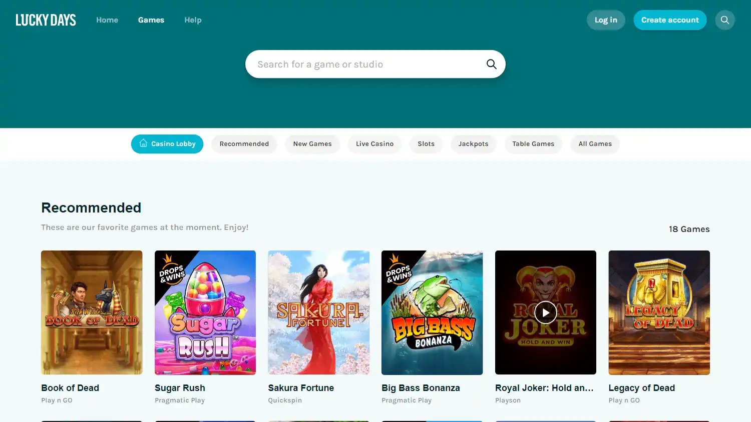 Lucky Days Casino screenshot 2