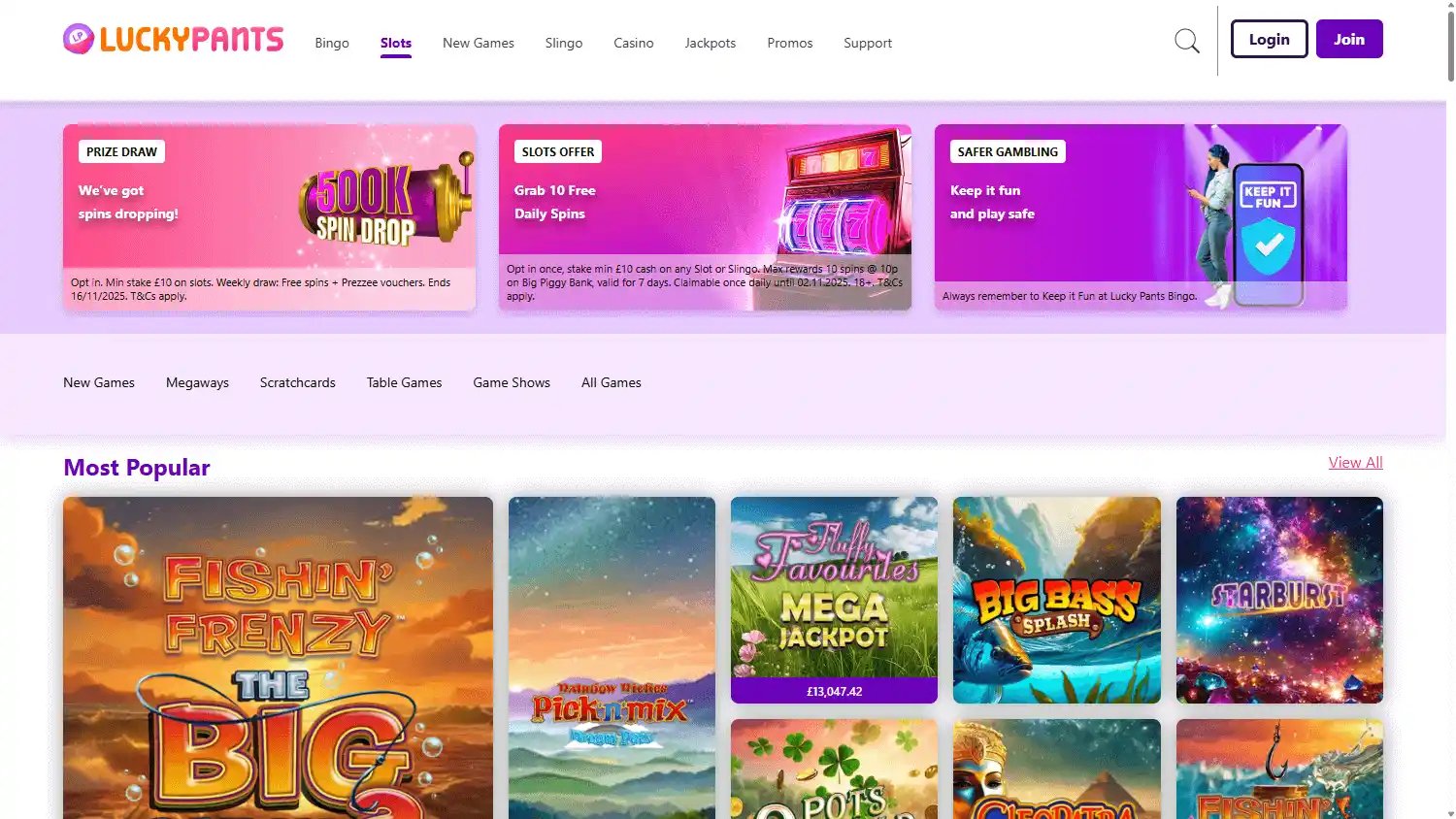 Lucky Pants Bingo Casino screenshot 2