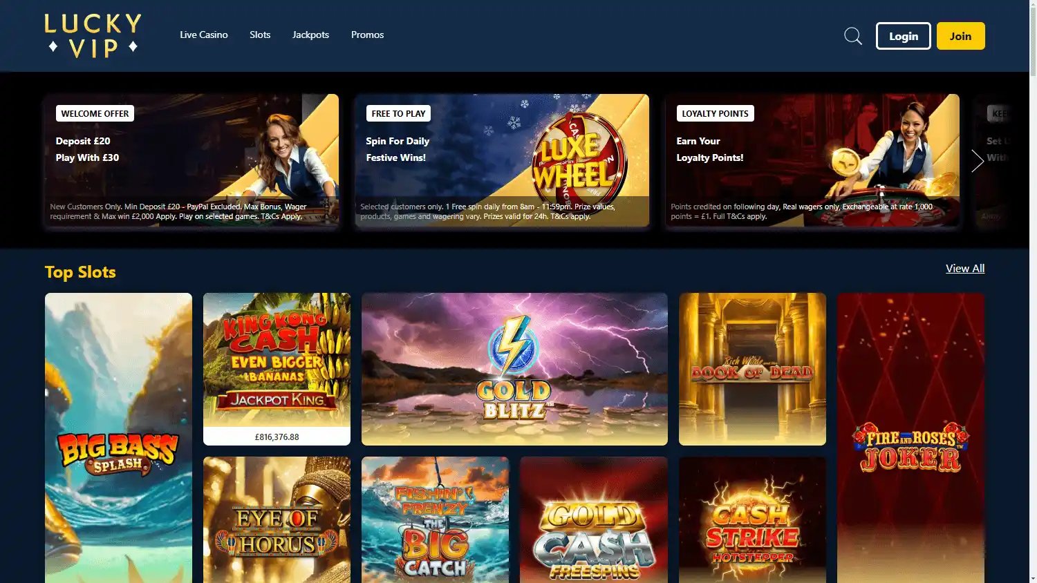 Lucky VIP Casino screenshot 1