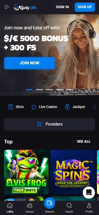 LuckyVibe Casino screenshot 4