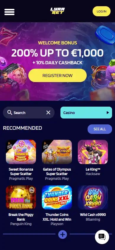LyraBet Casino screenshot 4