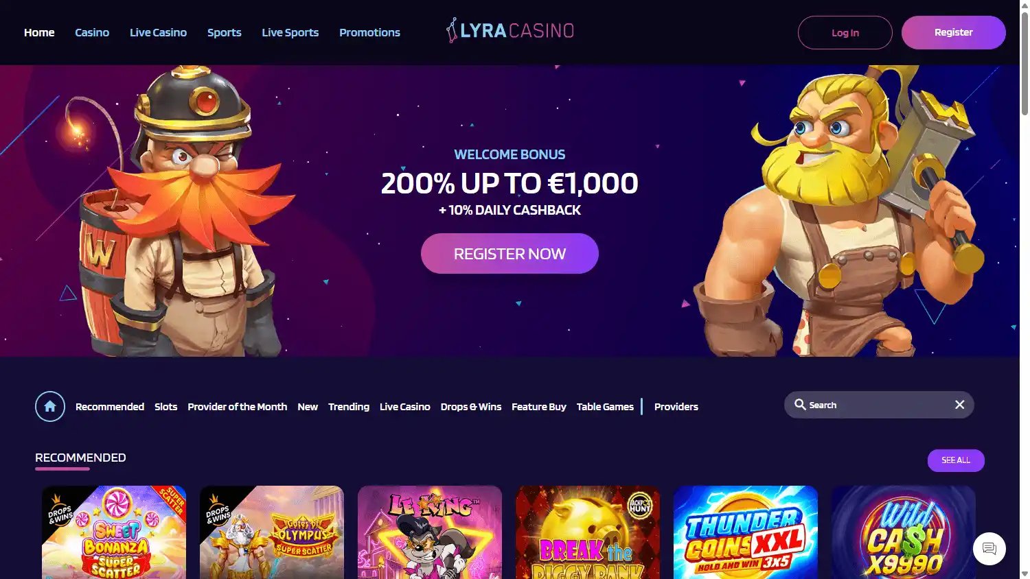 LyraCasino screenshot 1