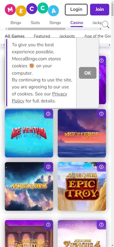 Mecca Bingo Casino screenshot 3