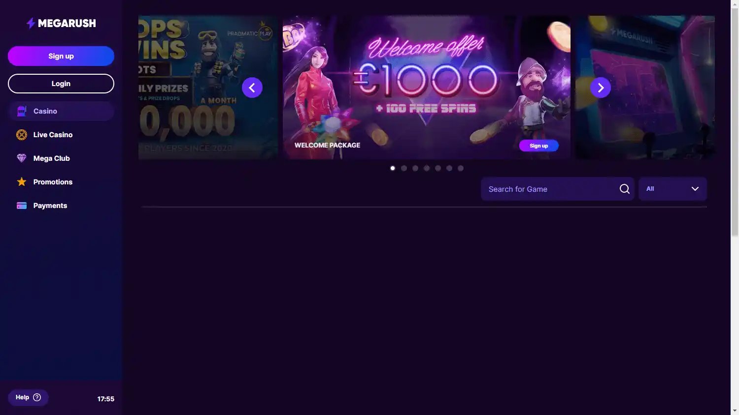 MegaRush Casino screenshot 2