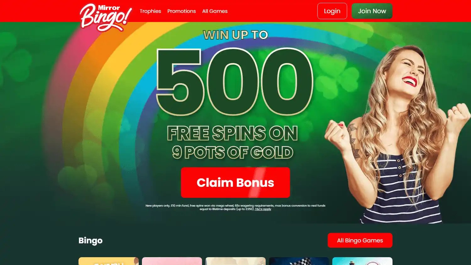 Mirror Bingo Casino screenshot 1