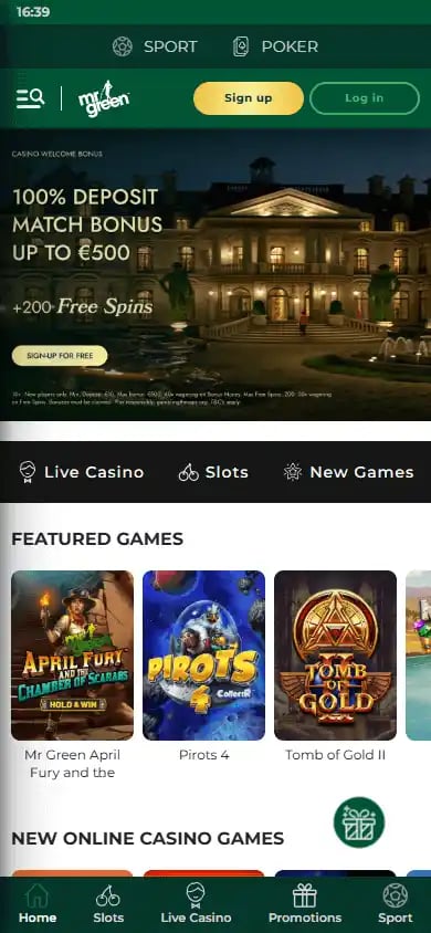 Mr. Green Casino screenshot 4