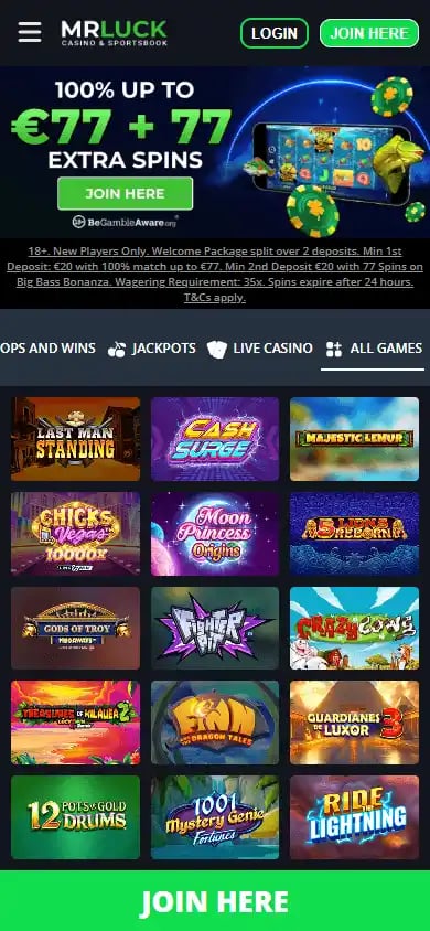 MrLuck Casino screenshot 5