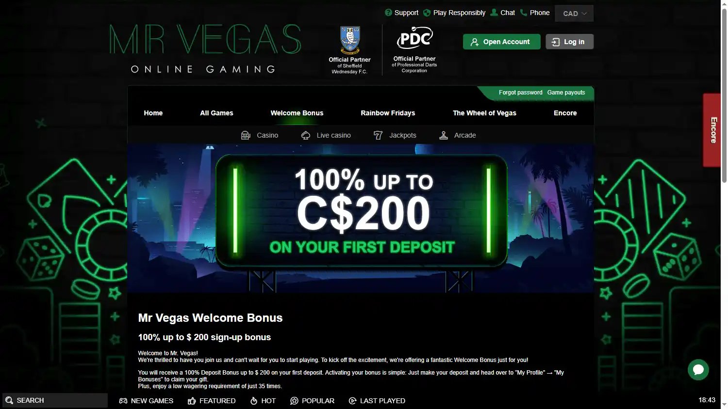 Mr. Vegas Casino Ontario screenshot 4