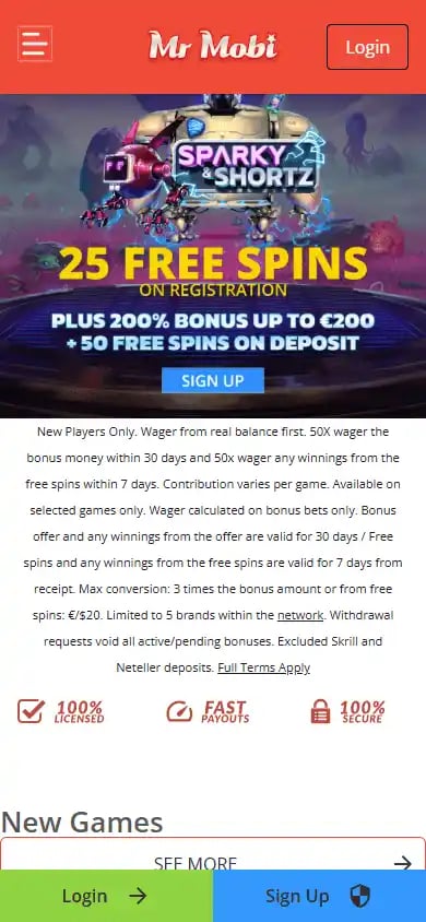 Mr Mobi Casino screenshot 4
