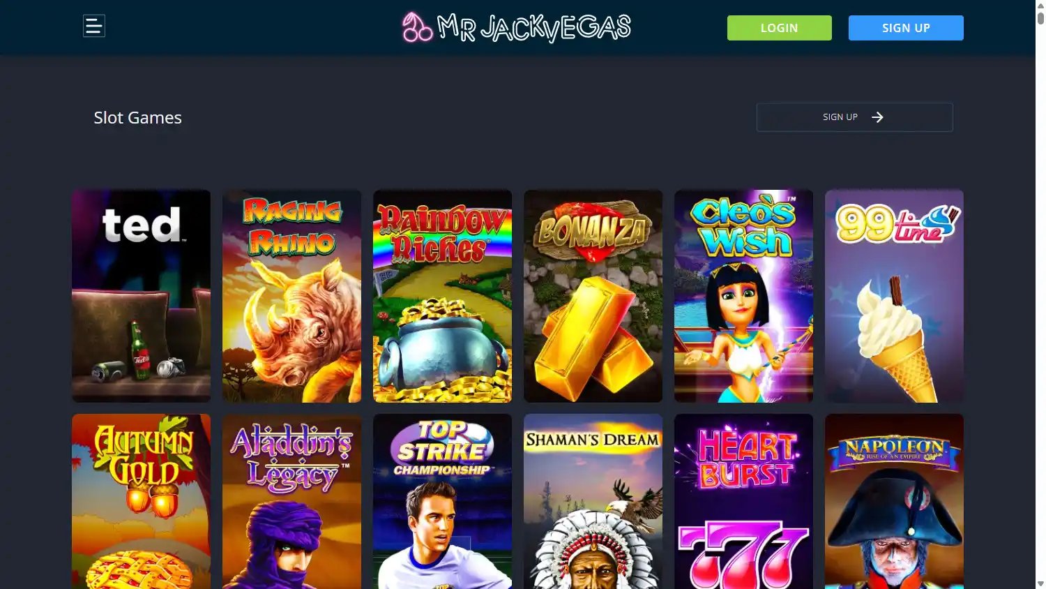 MrJackVegas Casino screenshot 2