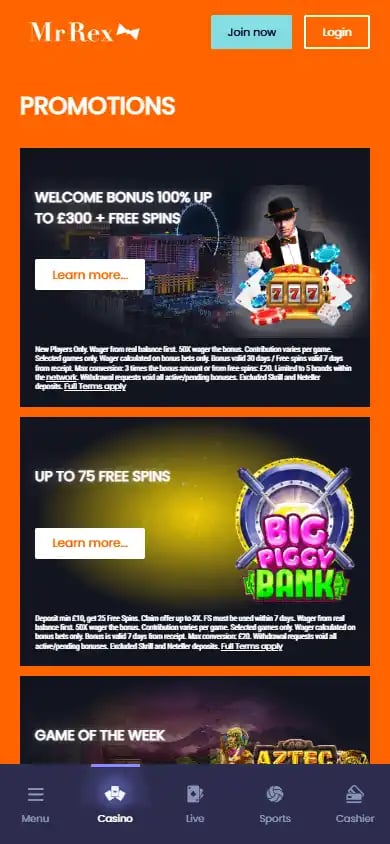 MrRex Casino screenshot 6