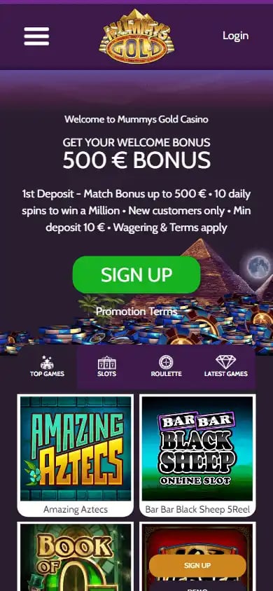 Mummys Gold Casino screenshot 3