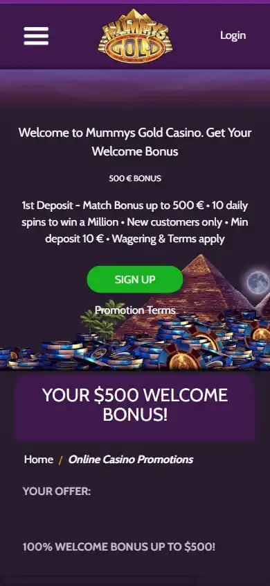 Mummys Gold Casino screenshot 4
