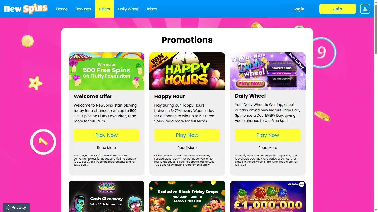 NewSpins Casino screenshot 3