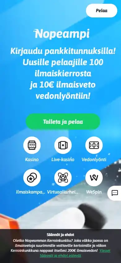 Nopeampi Casino screenshot 4