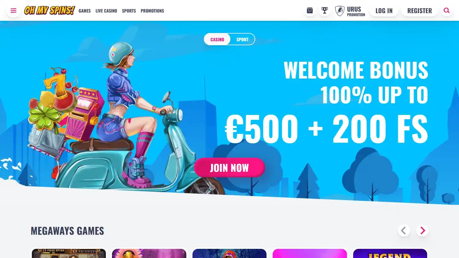 OhMySpins Casino screenshot 1
