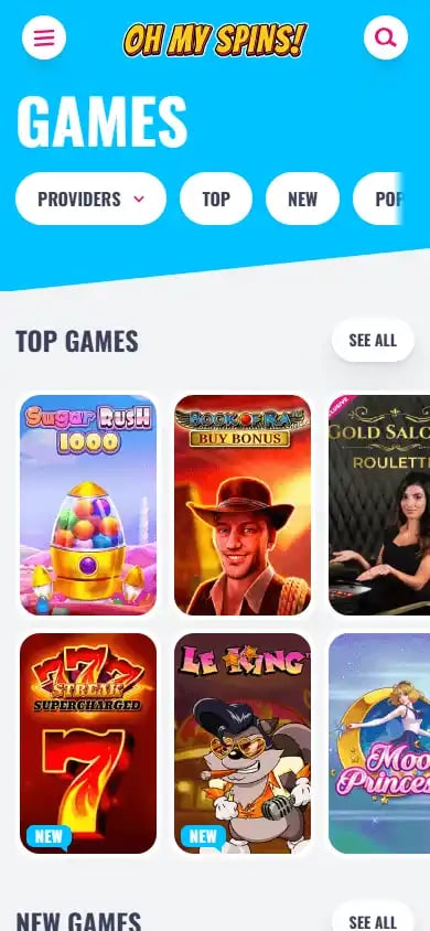 OhMySpins Casino screenshot 5