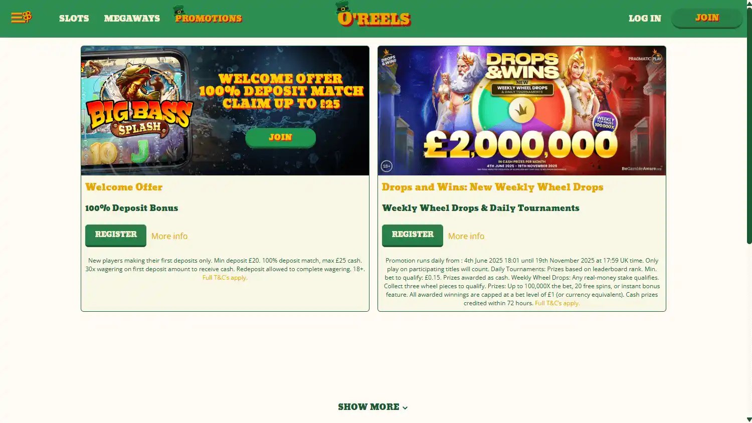 OReels Casino screenshot 3