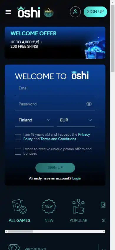 Oshi Casino screenshot 5