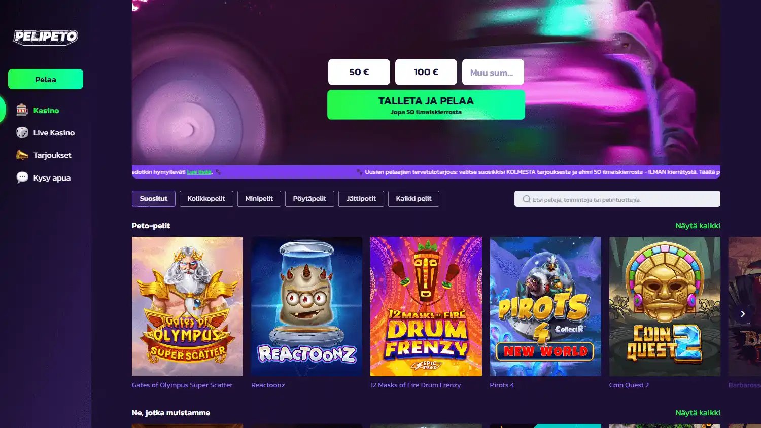 Pelipeto Casino screenshot 1
