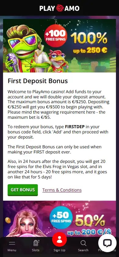PlayAmo Casino screenshot 4