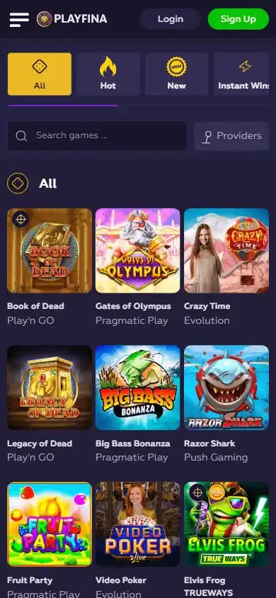 Playfina Casino screenshot 5