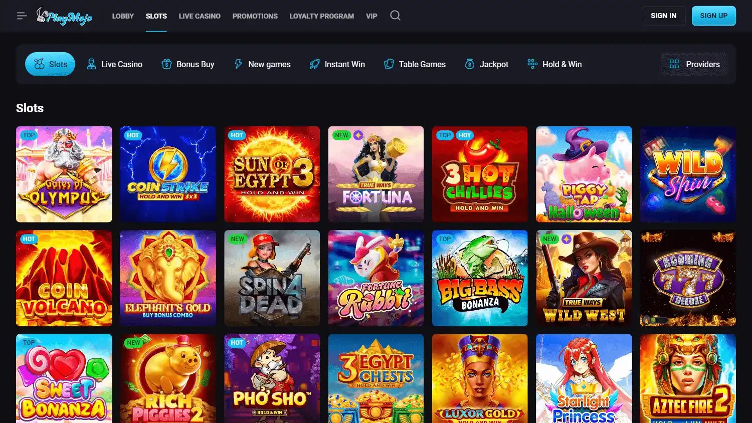 PlayMojo Casino screenshot 2