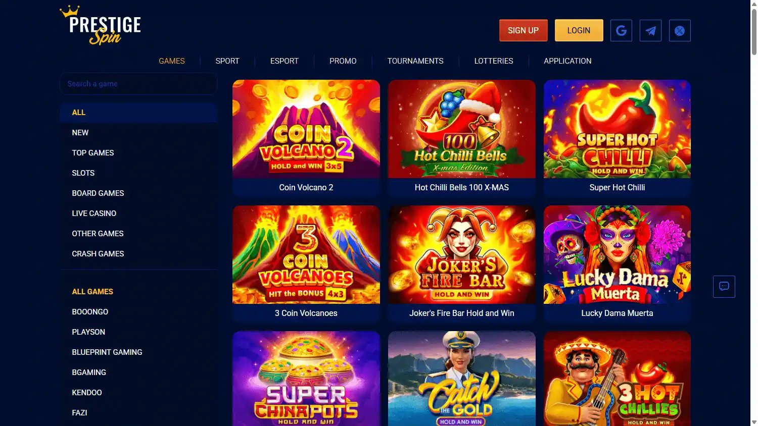 Prestige Spin Casino screenshot 2