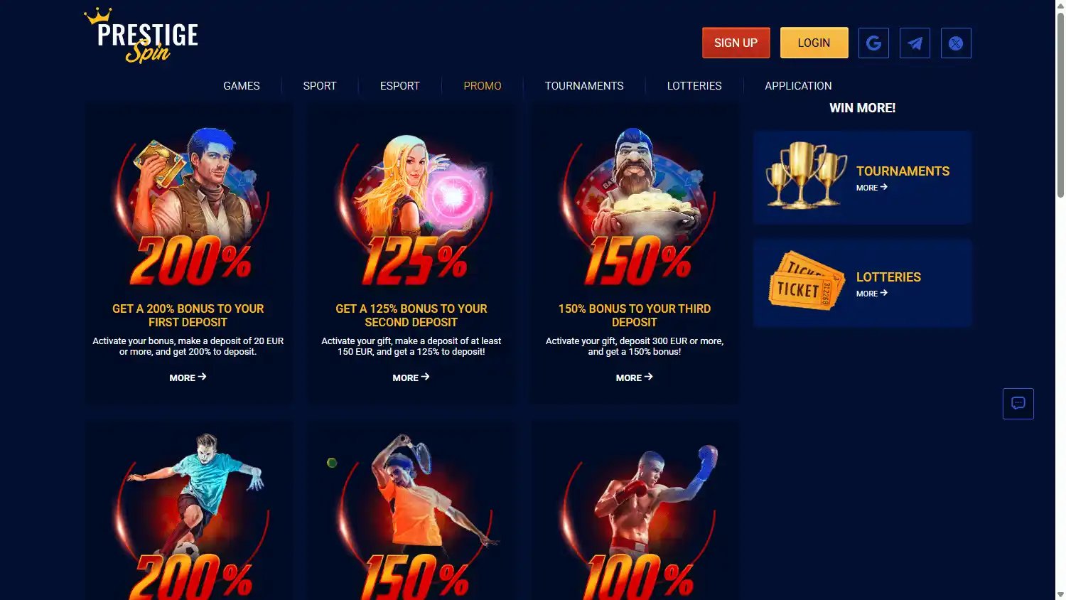 Prestige Spin Casino screenshot 3