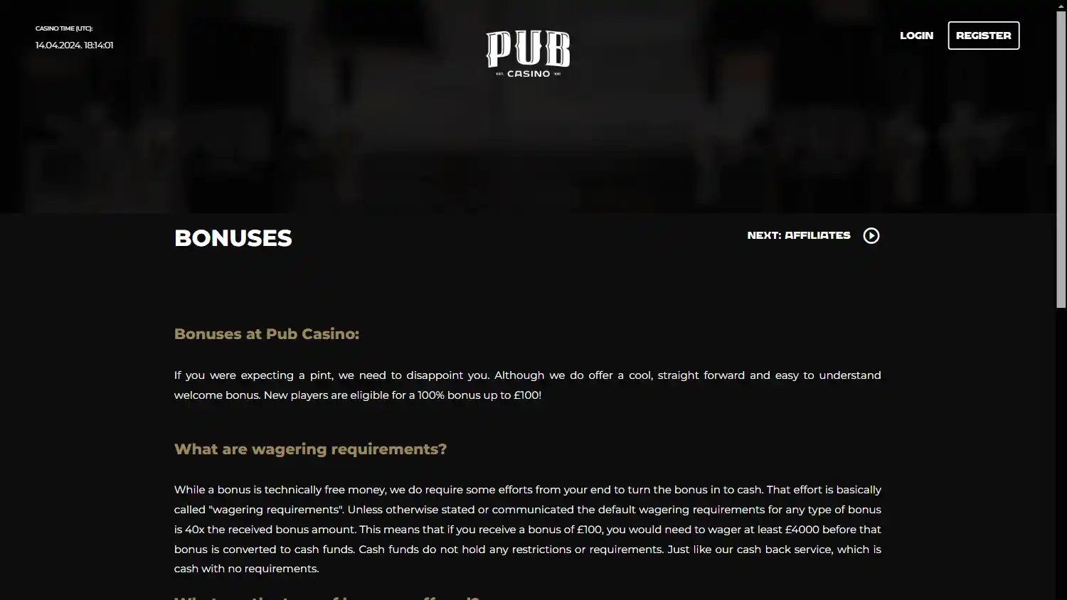 Pub Casino screenshot 1