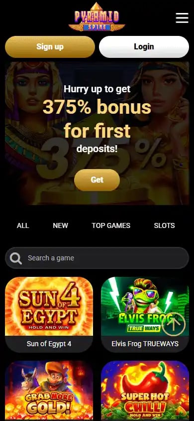 Pyramid Spins Casino screenshot 4