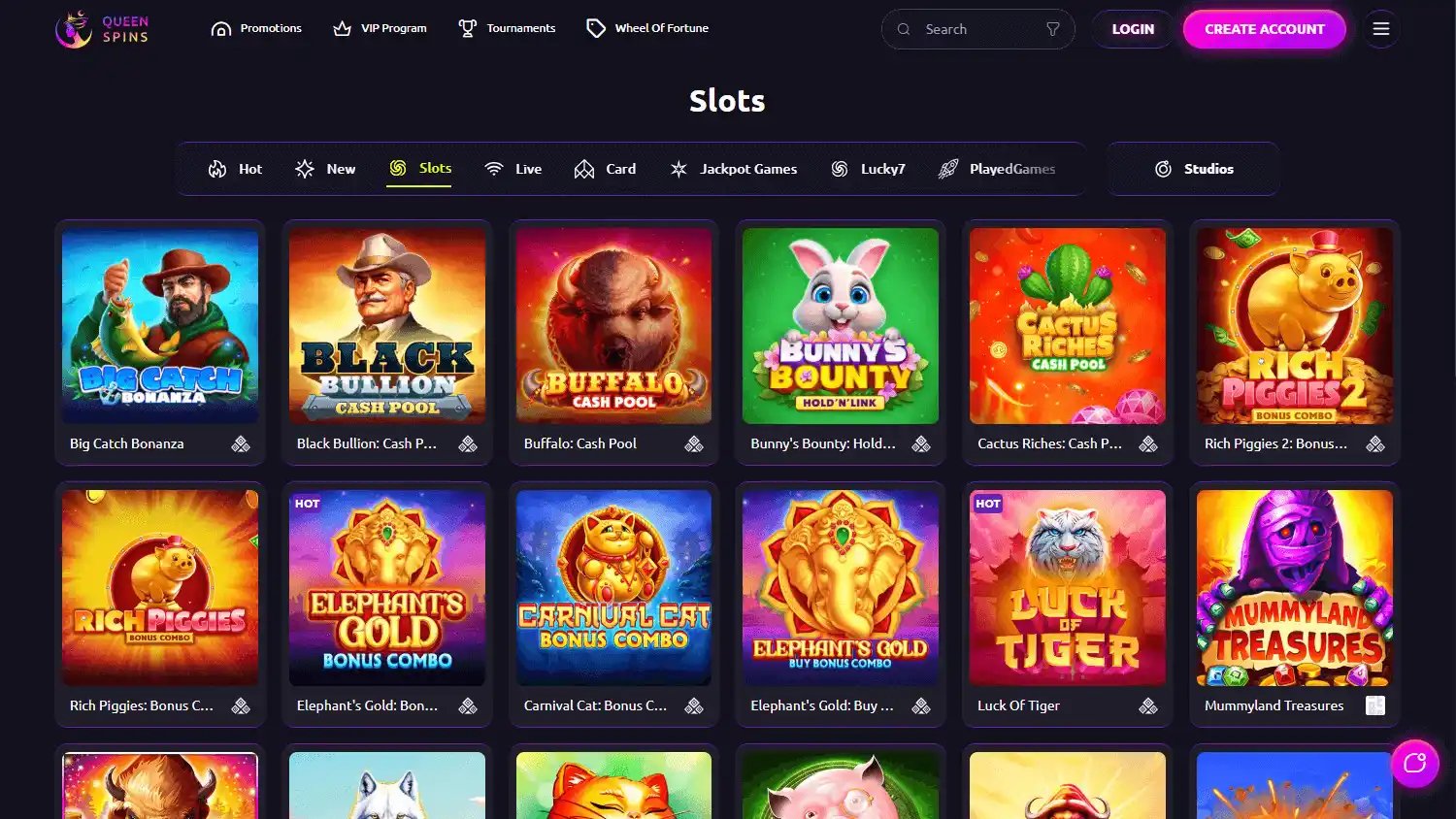 Queenspins Casino screenshot 2